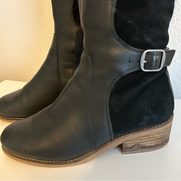 Lucky Brand Timinii black genuine leather knee high riding boots S 7.5 EU 38 - Picture 2 of 16